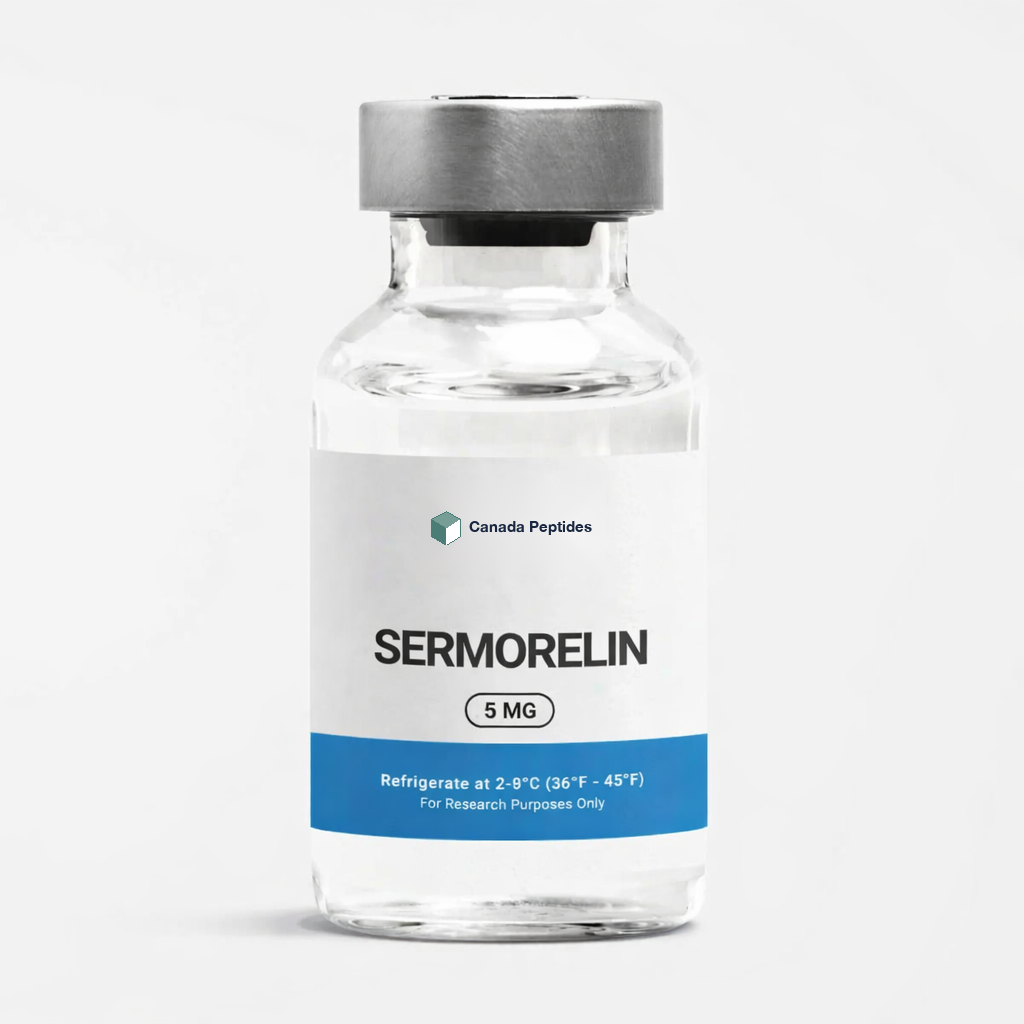 Sermorelin 5 mg lyophilized reference standard vial — Canada Peptides CP-017