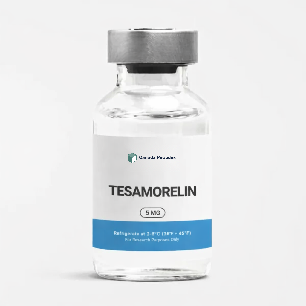 Tesamorelin 5 mg lyophilized reference standard vial — Canada Peptides CP-018
